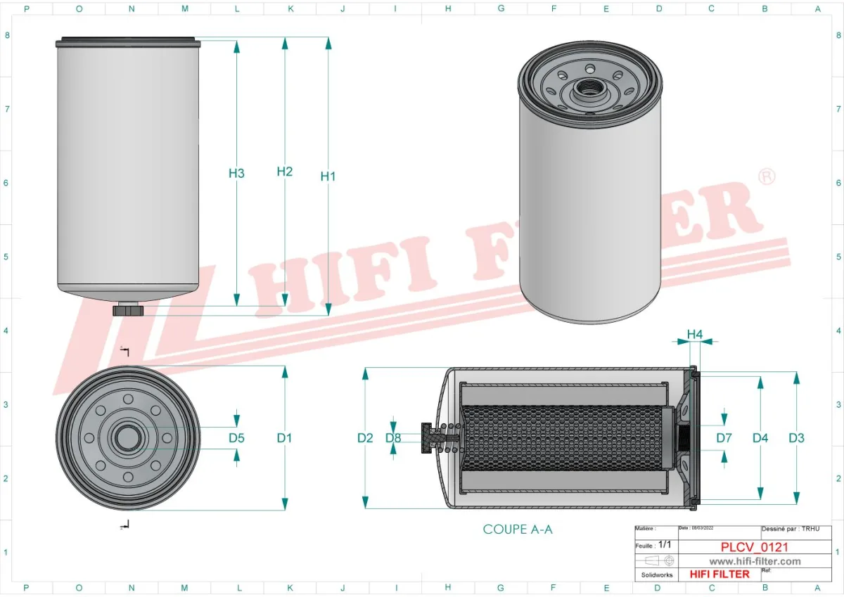 Rysunek techniczny Hifi Filter SN40889