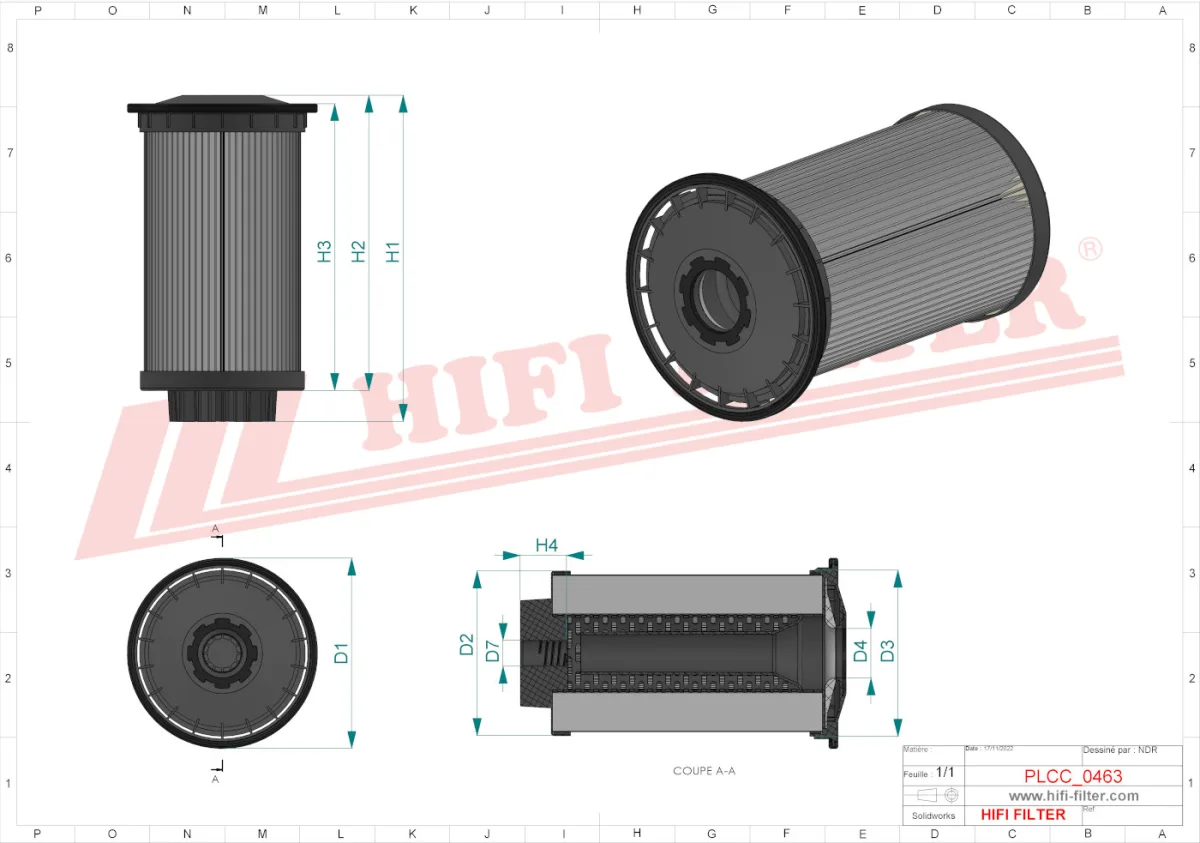 Rysunek techniczny Hifi Filter SN40897