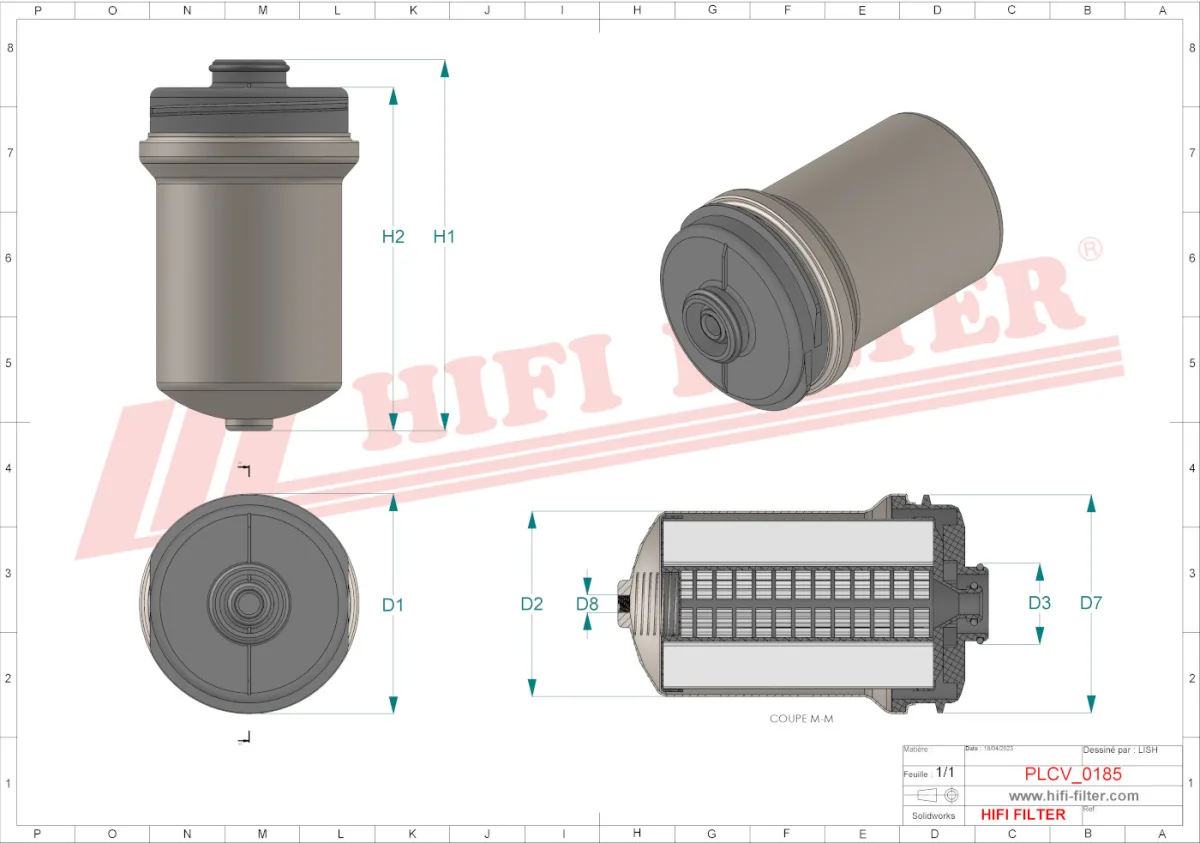 Rysunek techniczny Hifi Filter SN40901