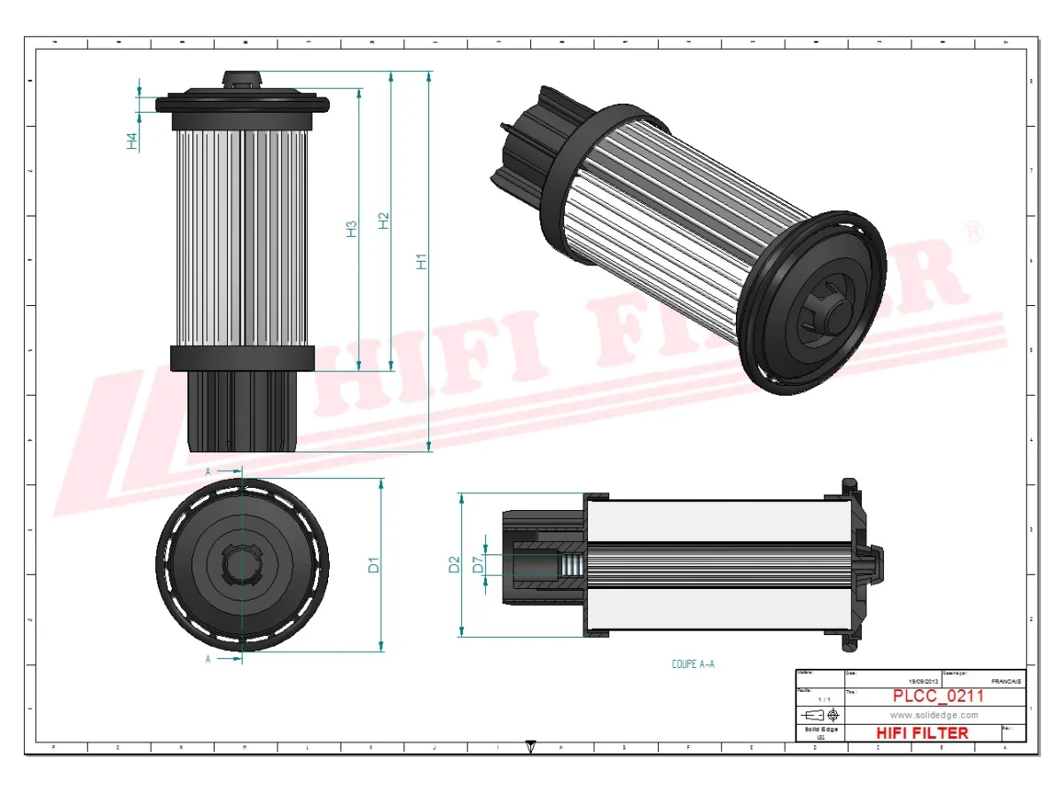 Rysunek techniczny Hifi Filter SN40913
