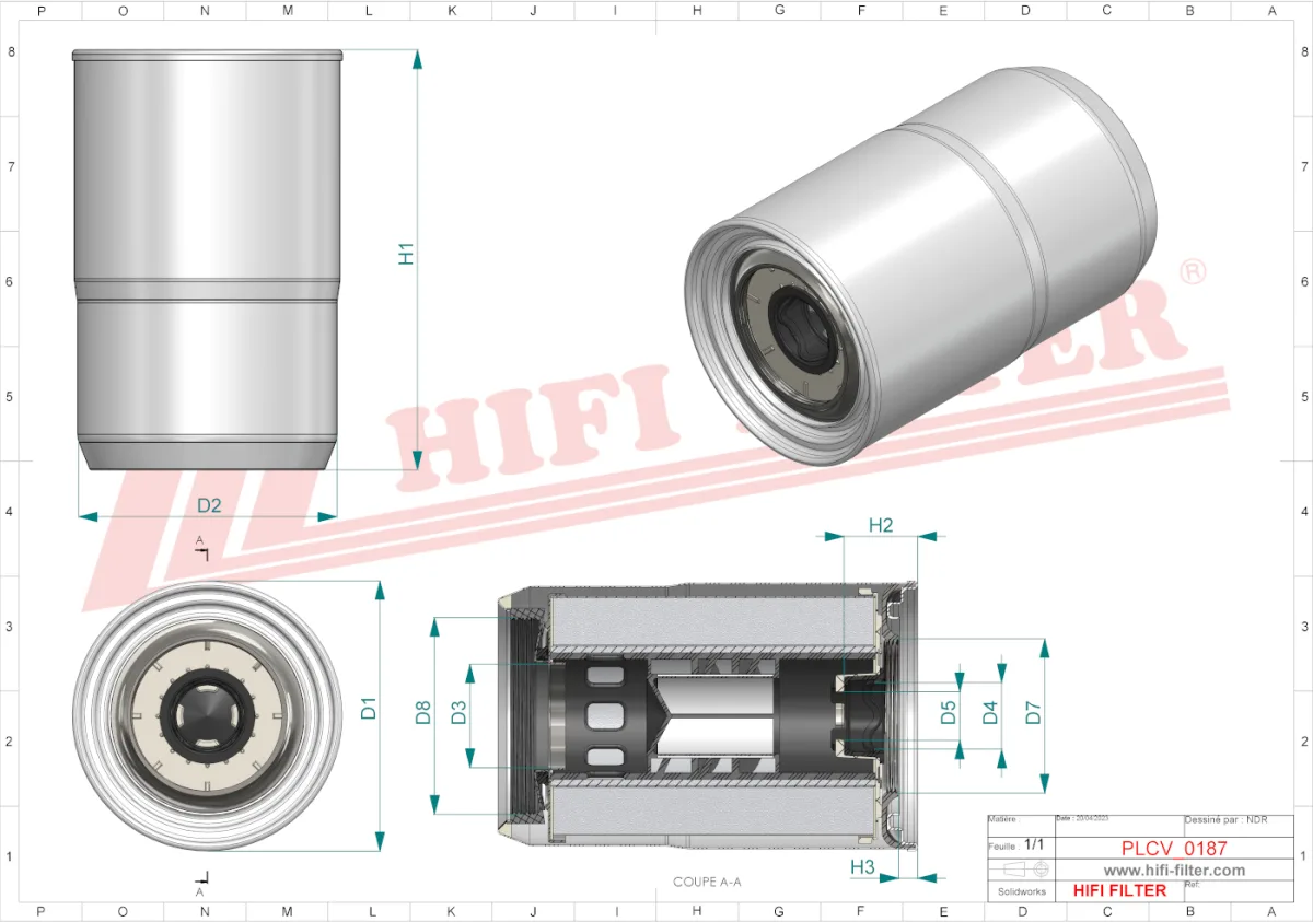 Rysunek techniczny Hifi Filter SN40922