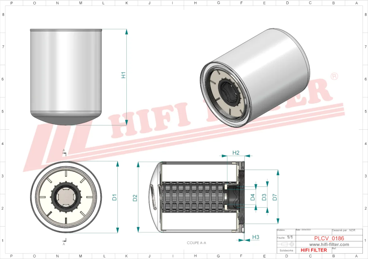 Rysunek techniczny Hifi Filter SN40923