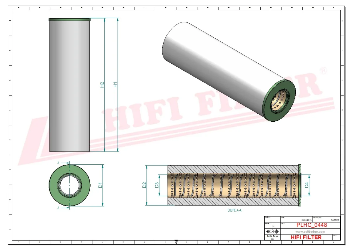 Rysunek techniczny Hifi Filter SN40934