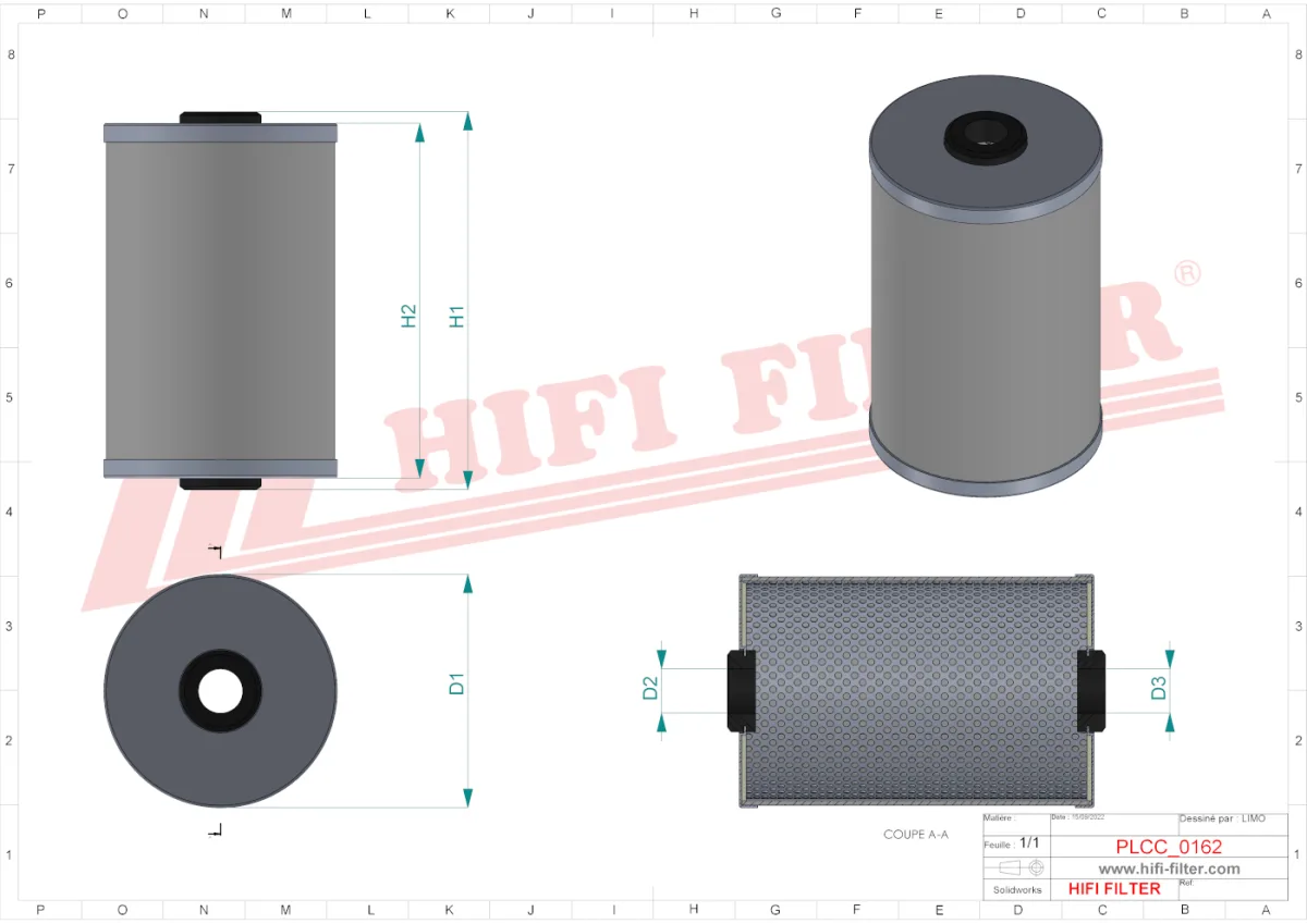 Rysunek techniczny Hifi Filter SN5055