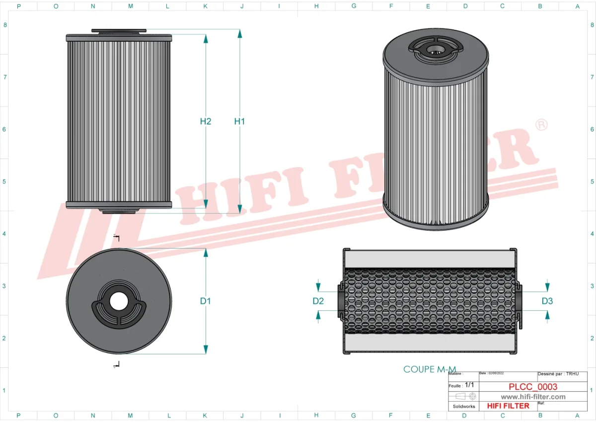 Rysunek techniczny Hifi Filter SN5105