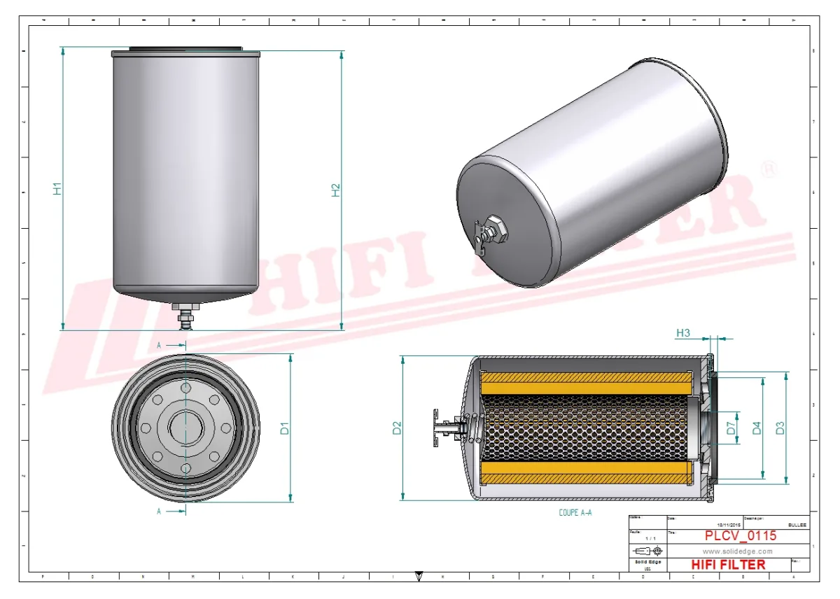 Rysunek techniczny Hifi Filter SN5109