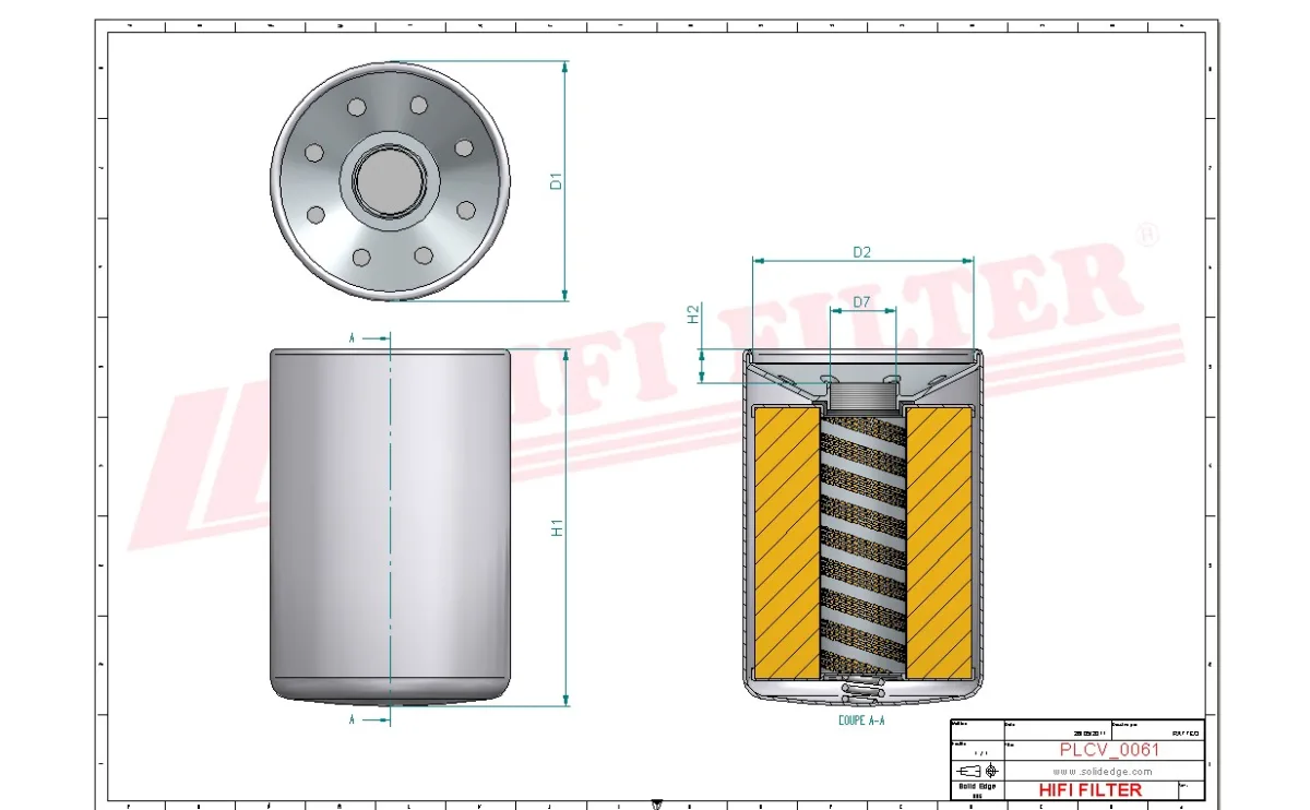 Rysunek techniczny Hifi Filter SN55023