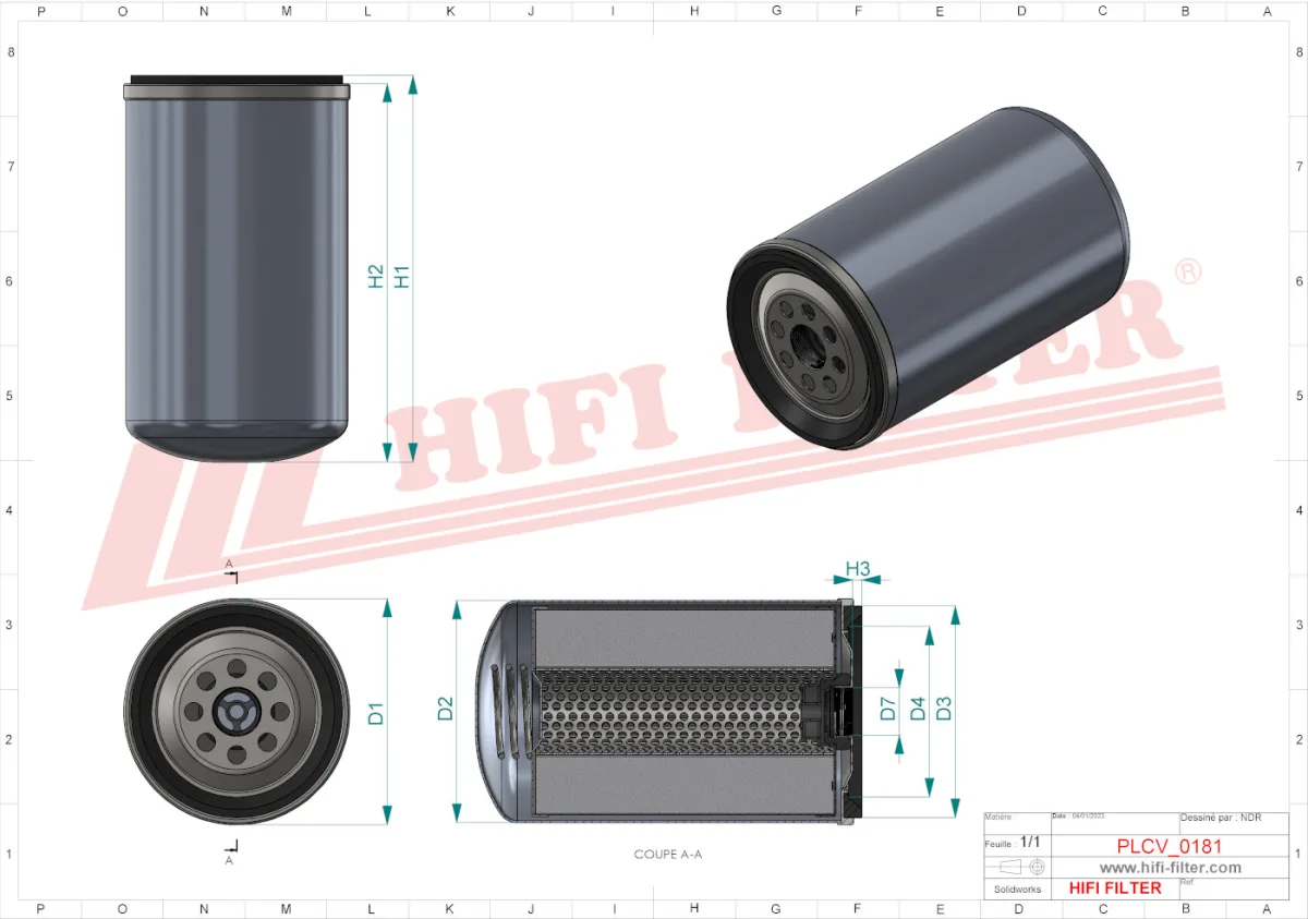 Rysunek techniczny Hifi Filter SN55092
