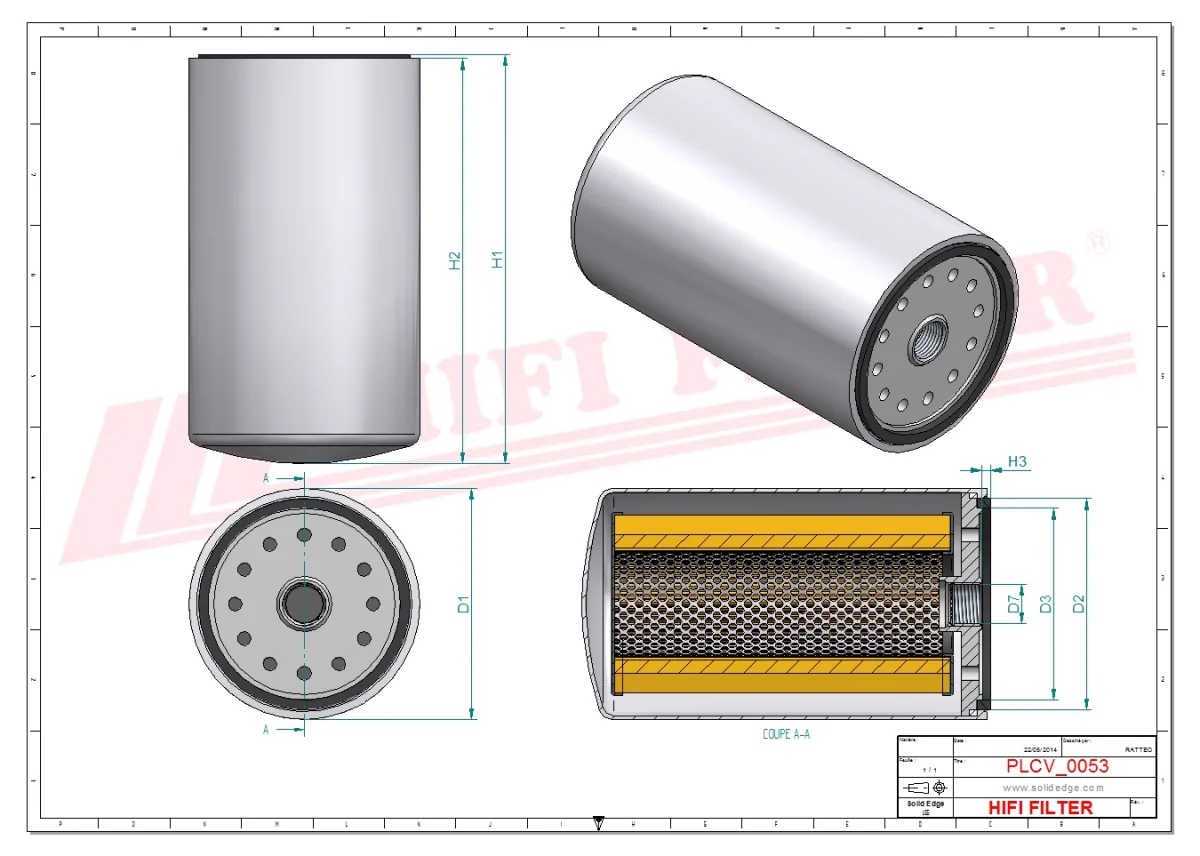 Rysunek techniczny Hifi Filter SN55419