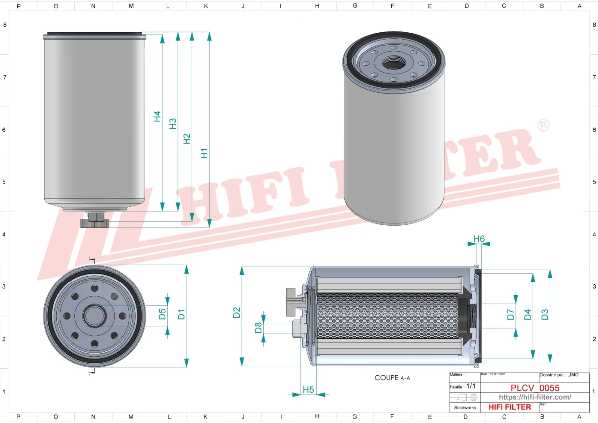 Rysunek techniczny Hifi Filter SN55441
