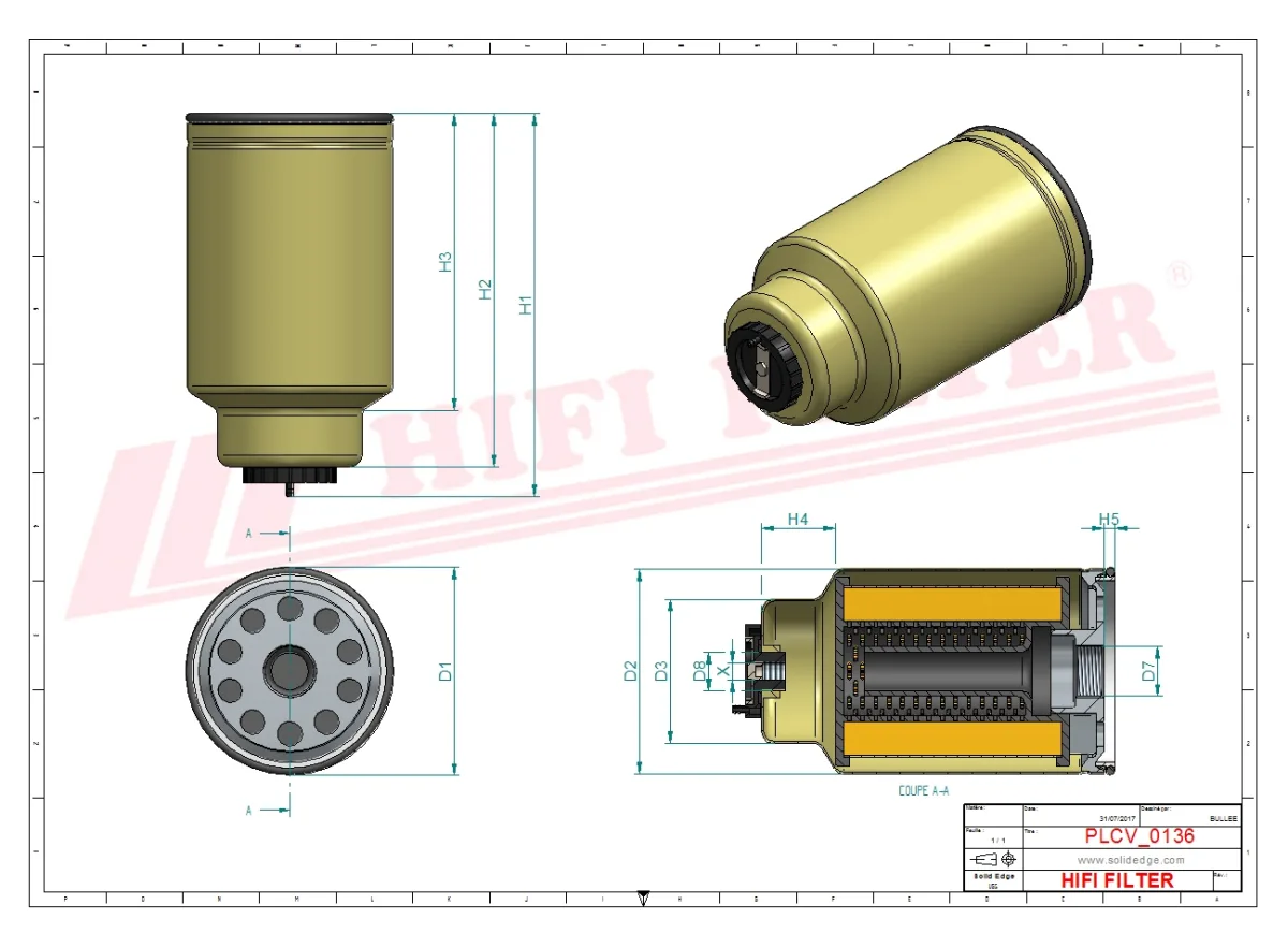 Rysunek techniczny Hifi Filter SN55444