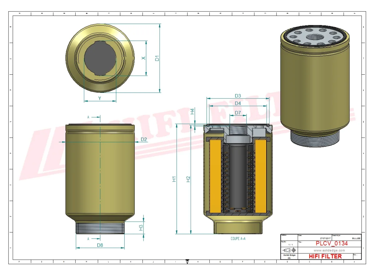 Rysunek techniczny Hifi Filter SN55445