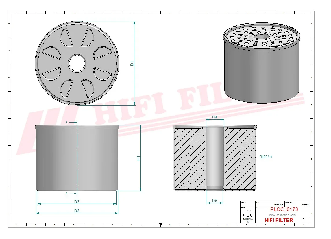 Rysunek techniczny Hifi Filter SN565