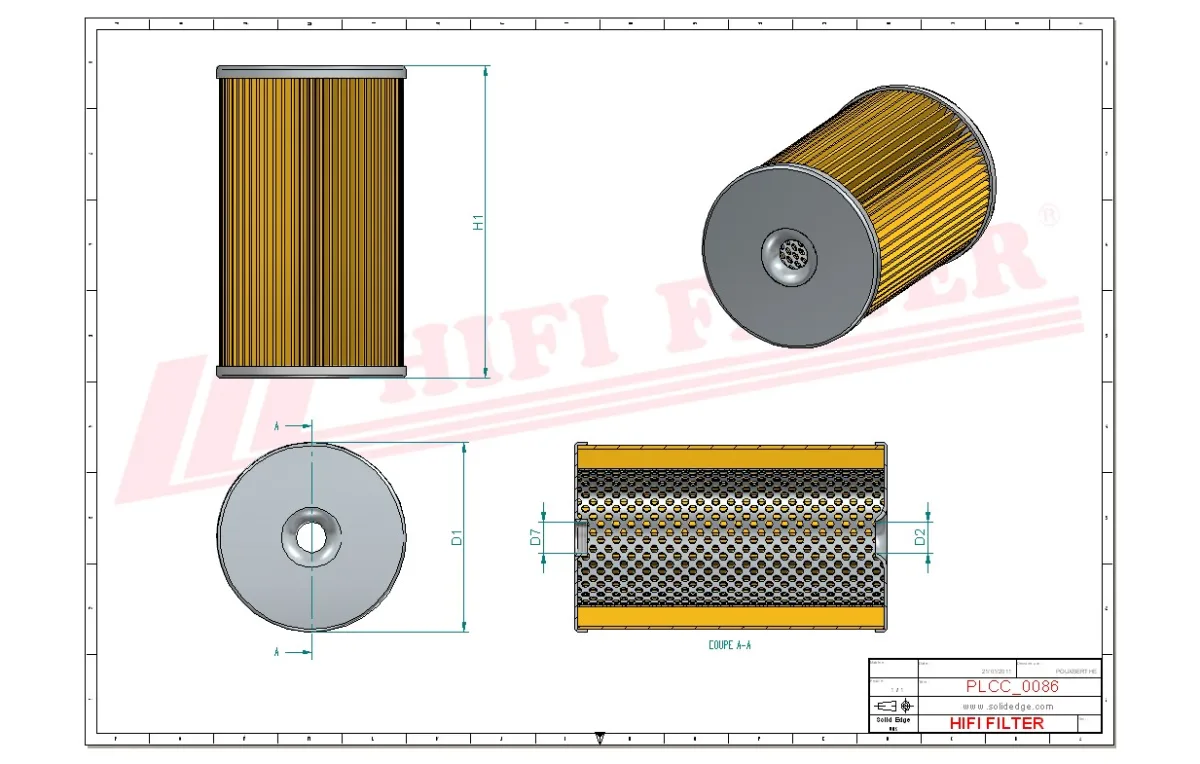 Rysunek techniczny Hifi Filter SN70111