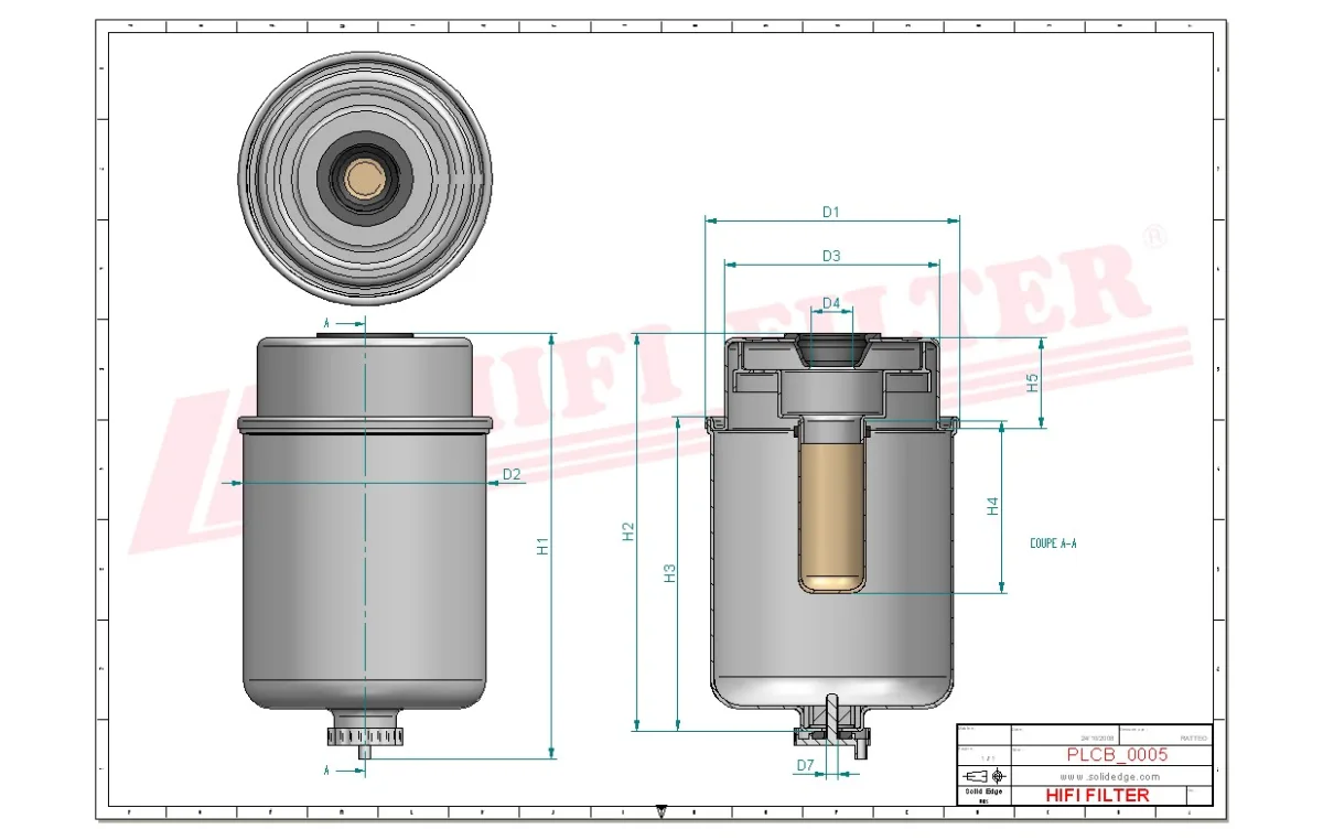Rysunek techniczny Hifi Filter SN70132