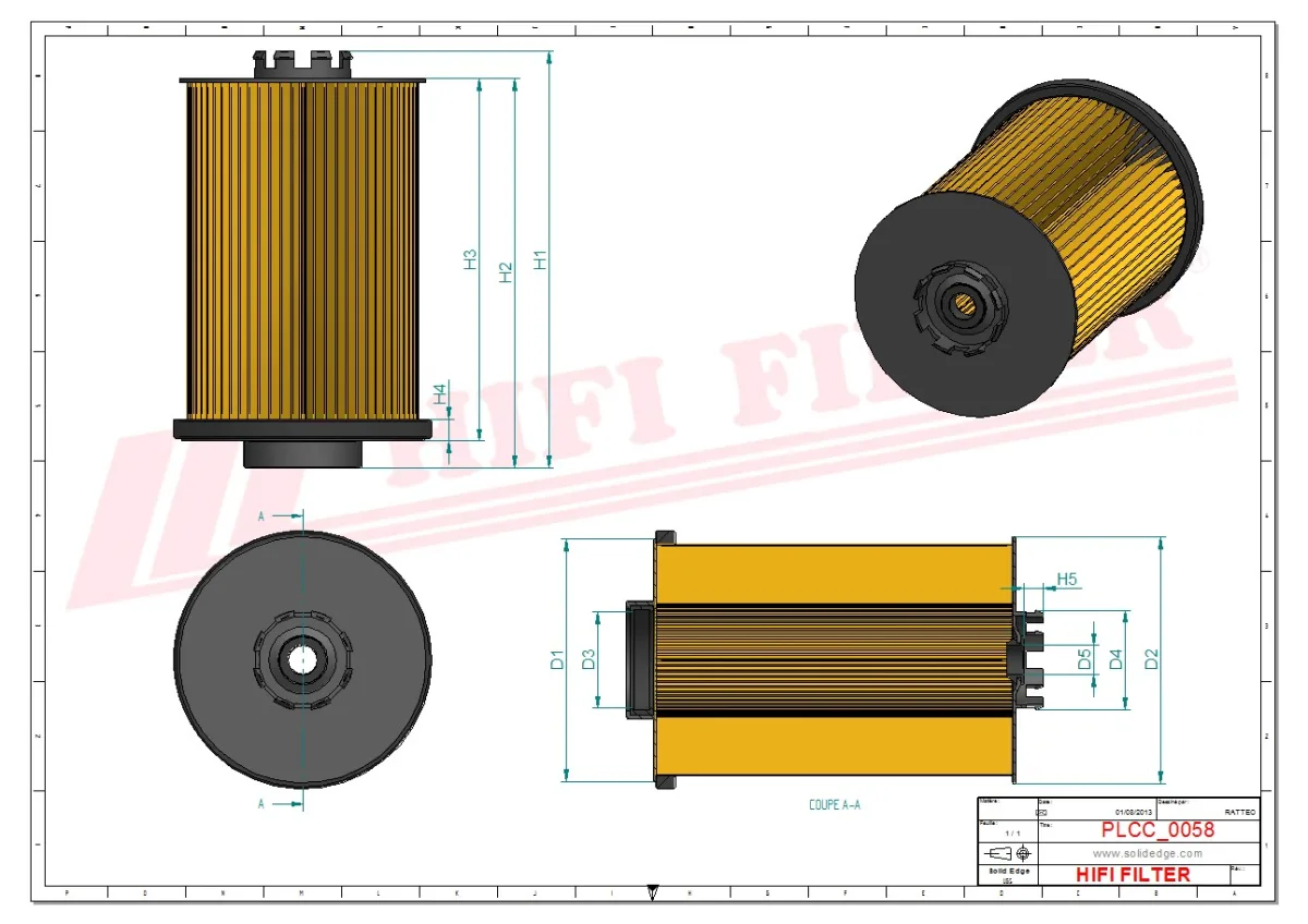 Rysunek techniczny Hifi Filter SN70141