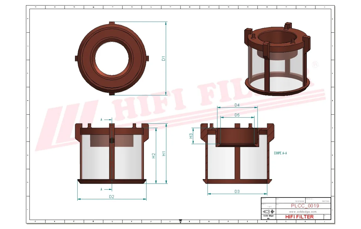 Rysunek techniczny Hifi Filter SN70160