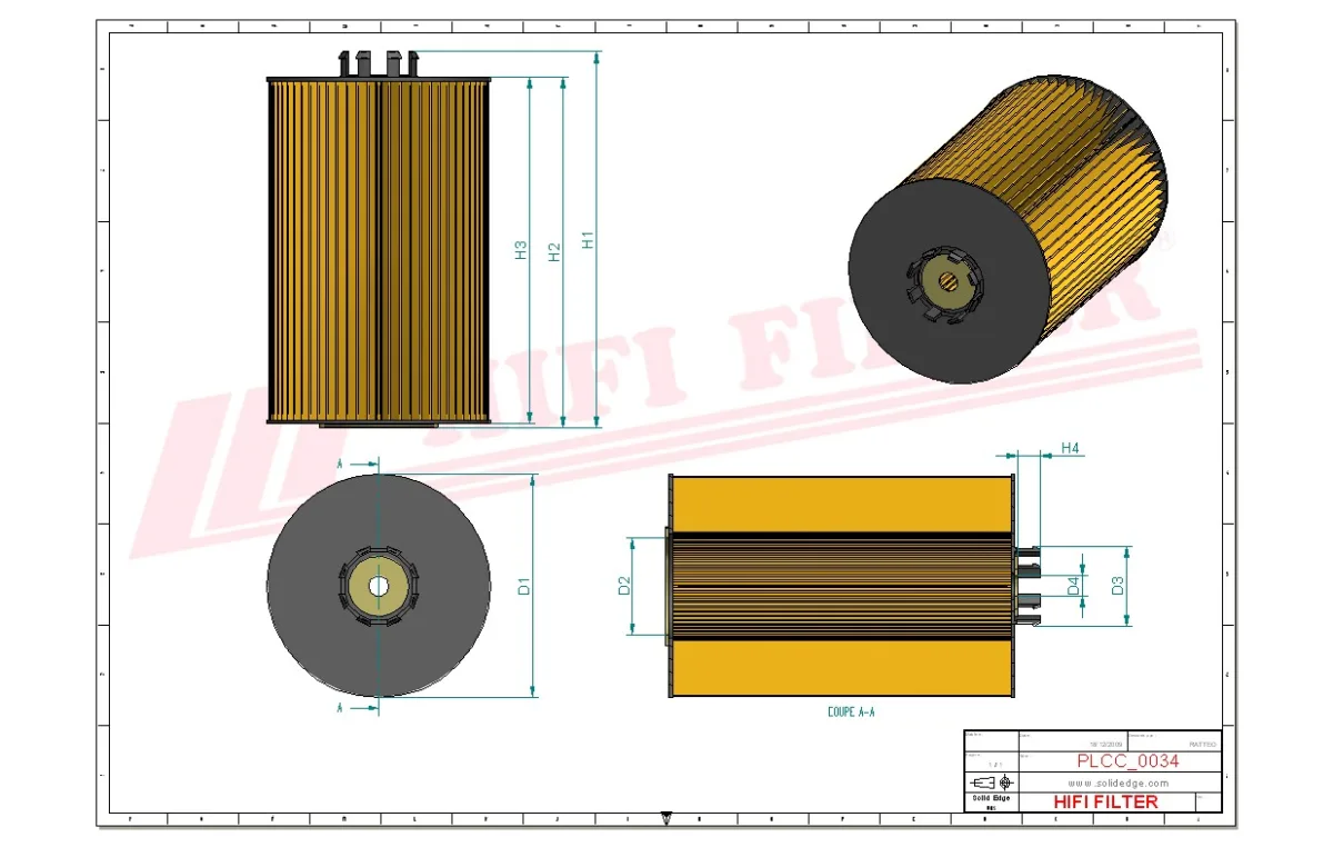 Rysunek techniczny Hifi Filter SN70185