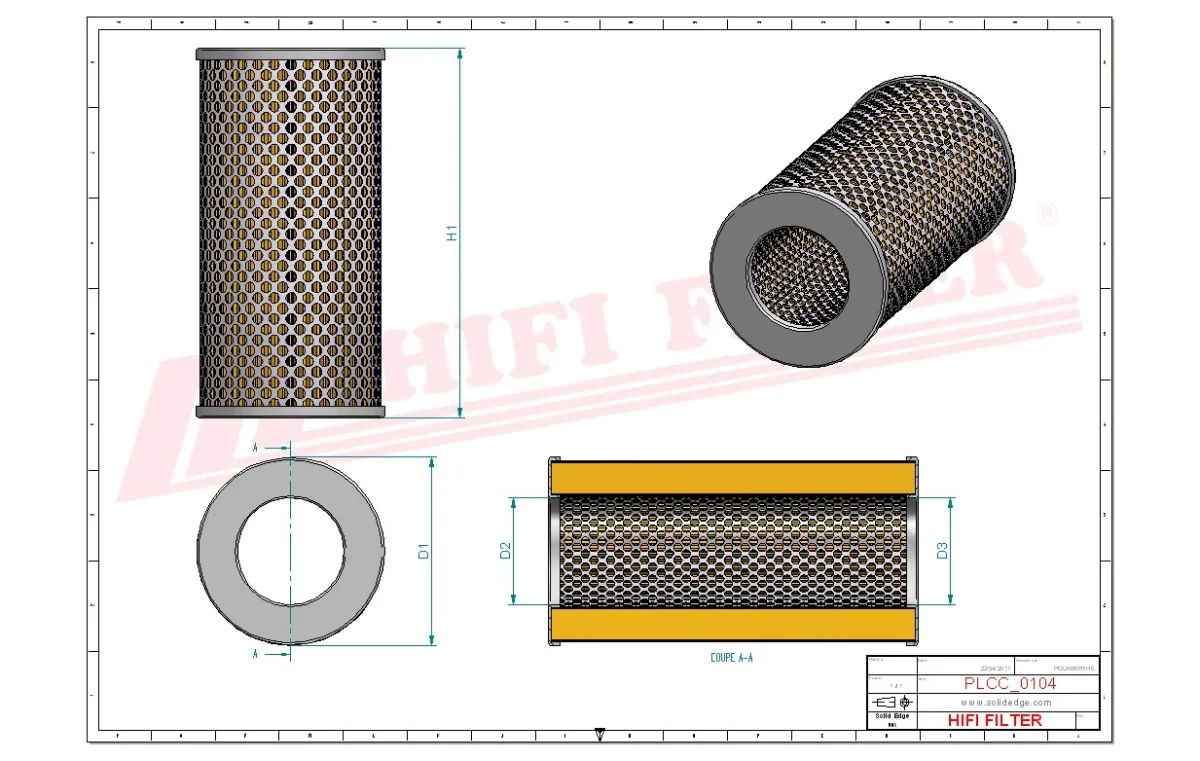 Rysunek techniczny Hifi Filter SN70195