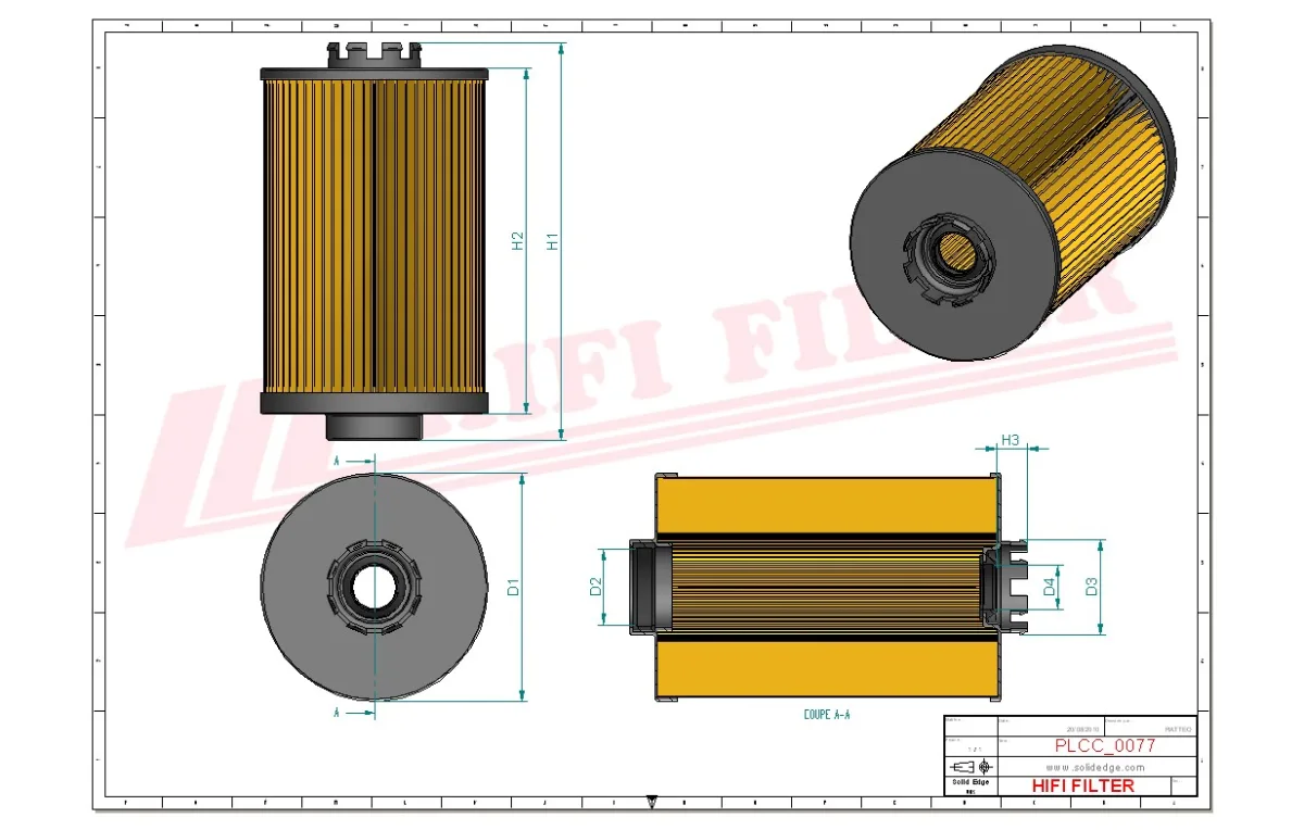 Rysunek techniczny Hifi Filter SN70236