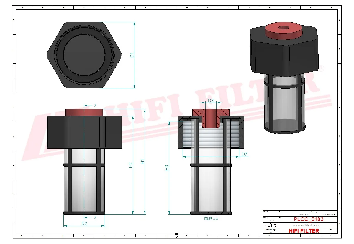 Rysunek techniczny Hifi Filter SN70237