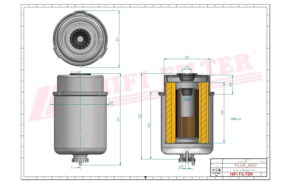 Rysunek techniczny Hifi Filter SN70264