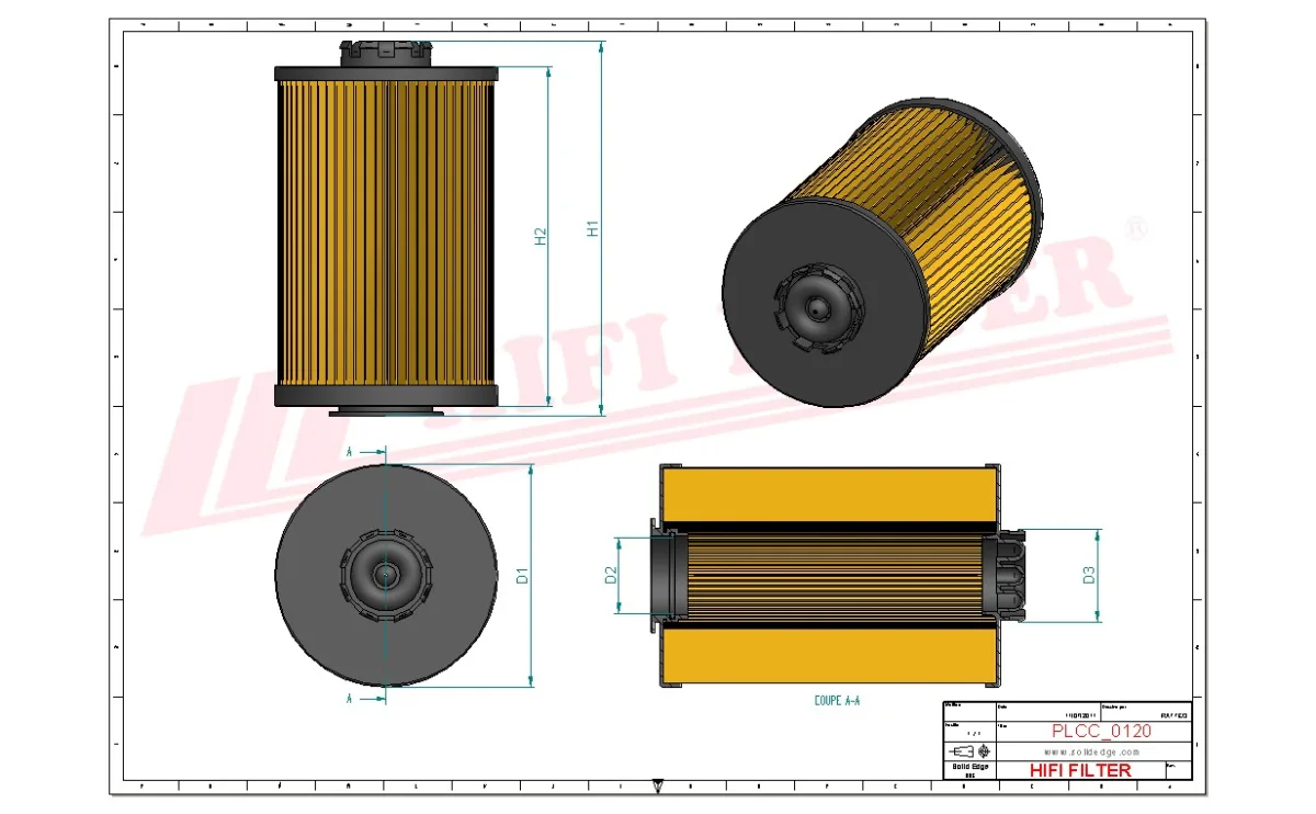 Rysunek techniczny Hifi Filter SN70296