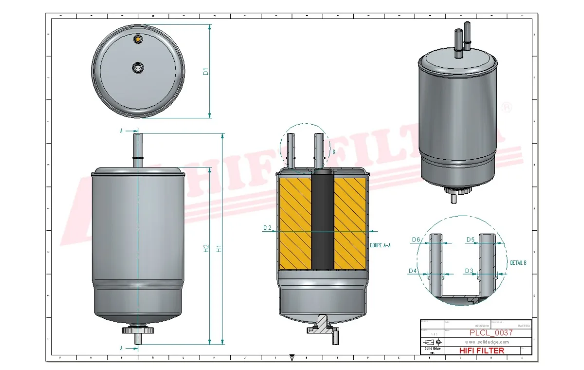 Rysunek techniczny Hifi Filter SN70321