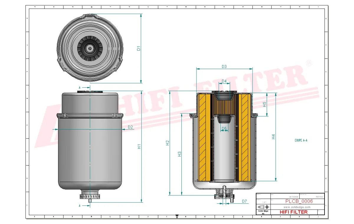 Rysunek techniczny Hifi Filter SN70324