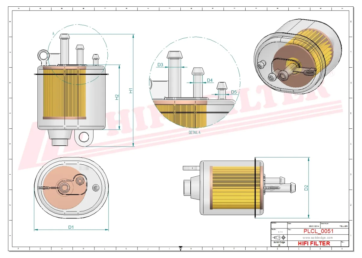 Rysunek techniczny Hifi Filter SN70326
