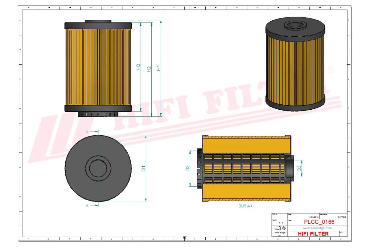 Rysunek techniczny Hifi Filter SN70341