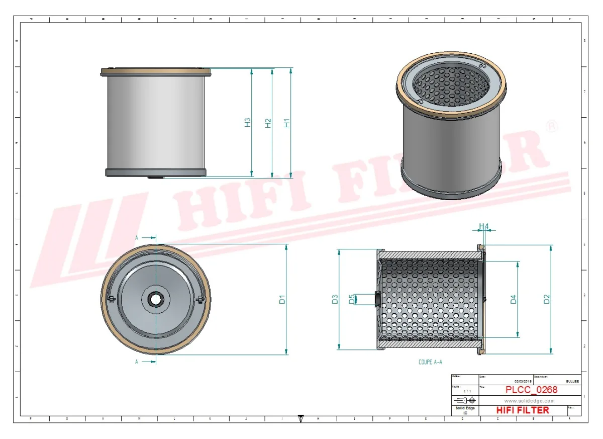Rysunek techniczny Hifi Filter SN70412