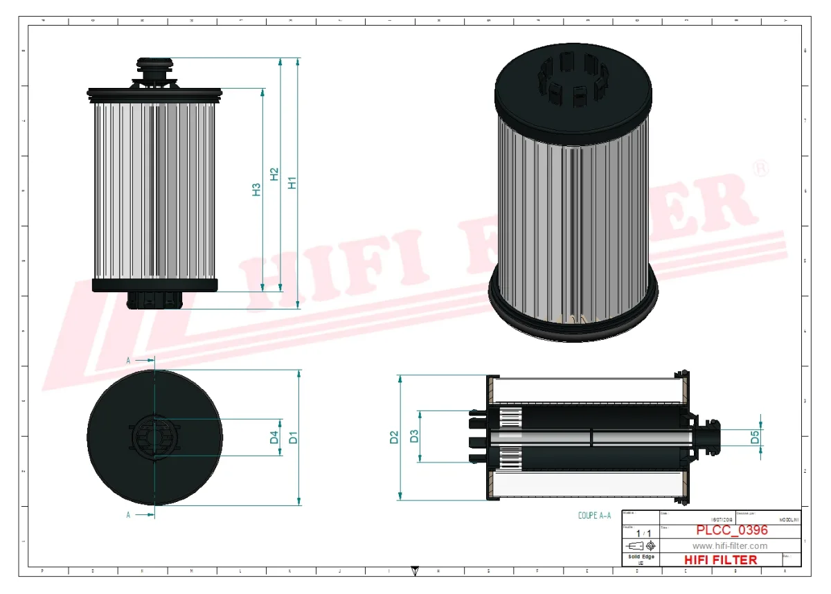 Rysunek techniczny Hifi Filter SN70485