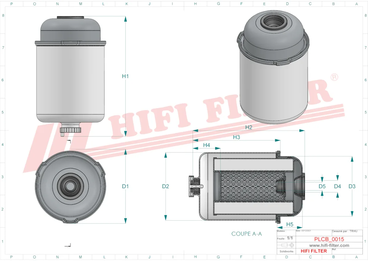Rysunek techniczny Hifi Filter SN70506