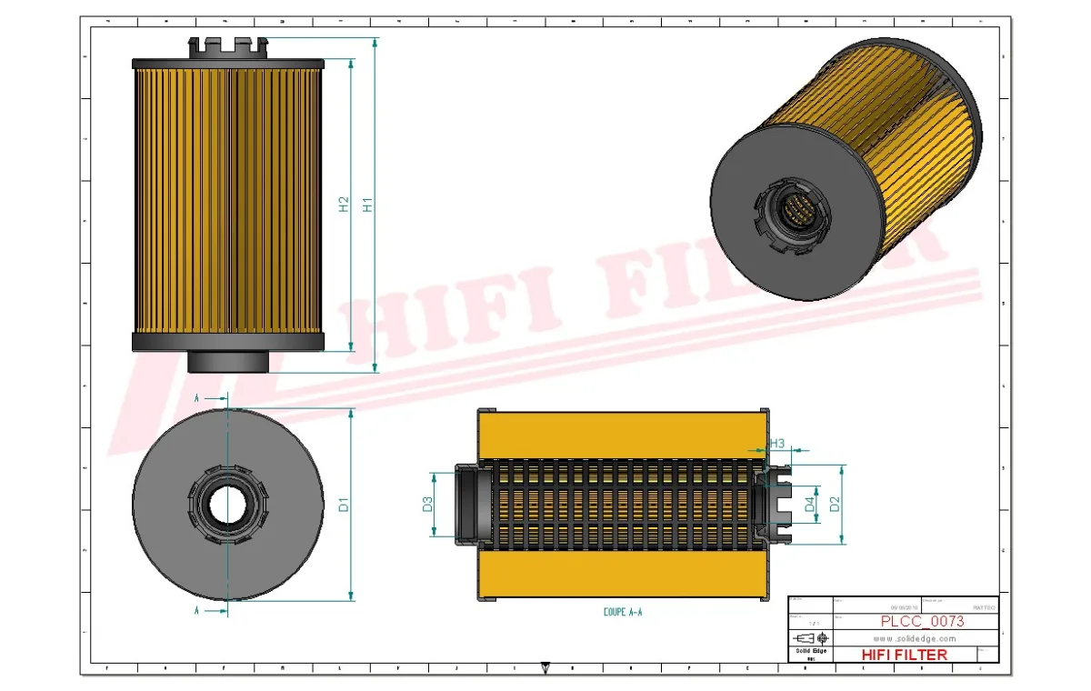 Rysunek techniczny Hifi Filter SN70509
