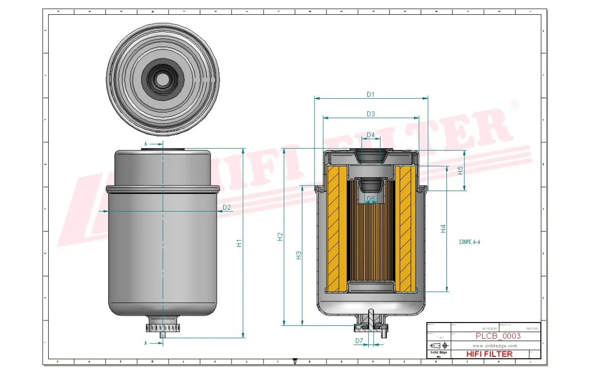 Rysunek techniczny Hifi Filter SN70519