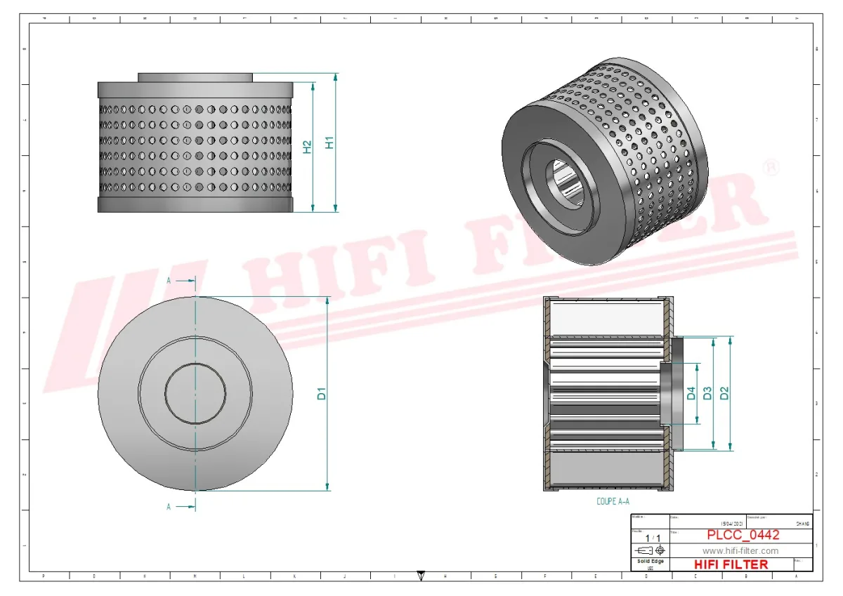 Rysunek techniczny Hifi Filter SN70527
