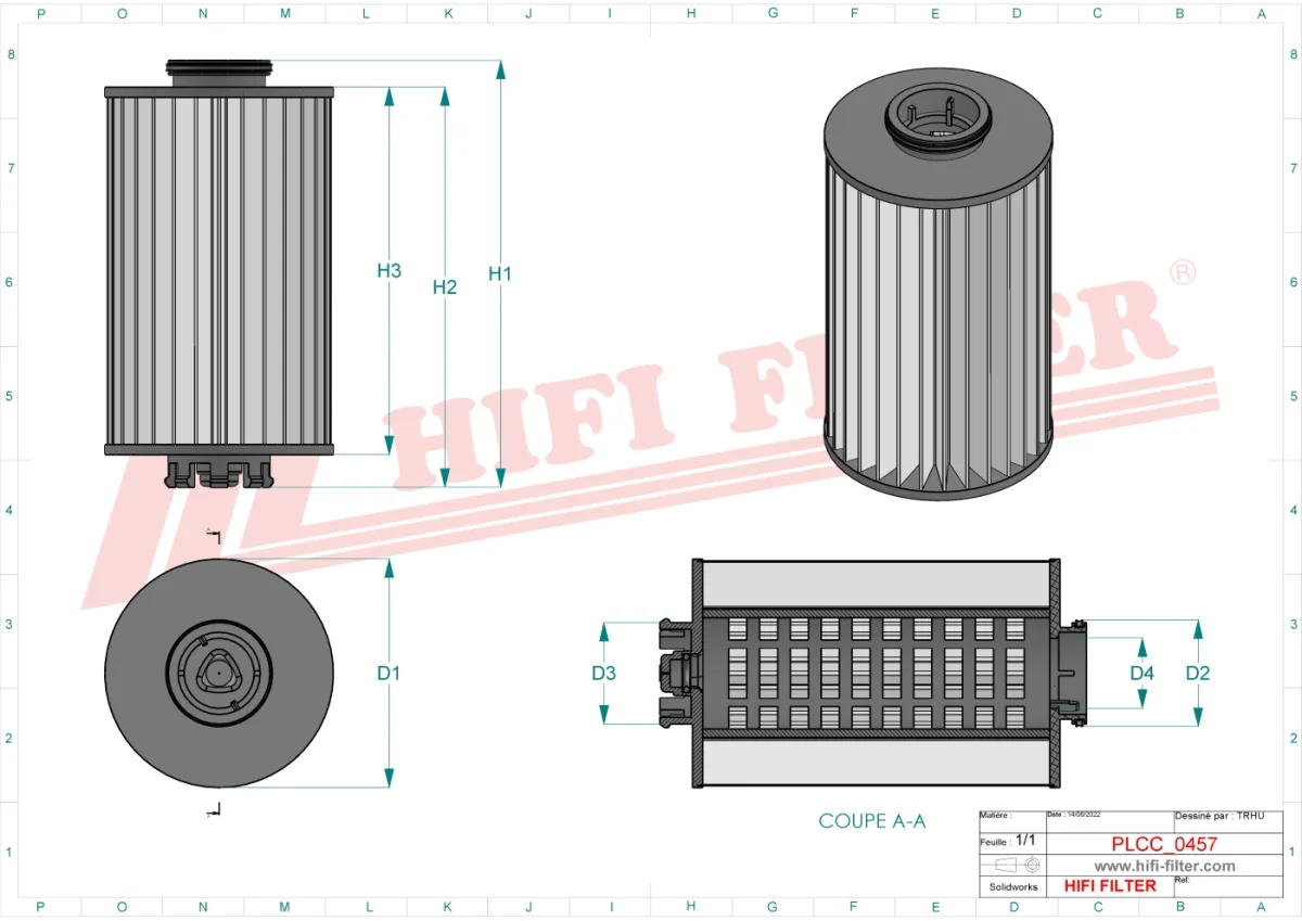 Rysunek techniczny Hifi Filter SN70534