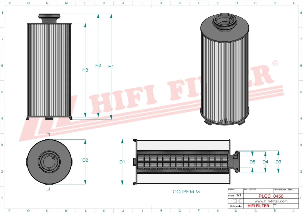 Rysunek techniczny Hifi Filter SN70562