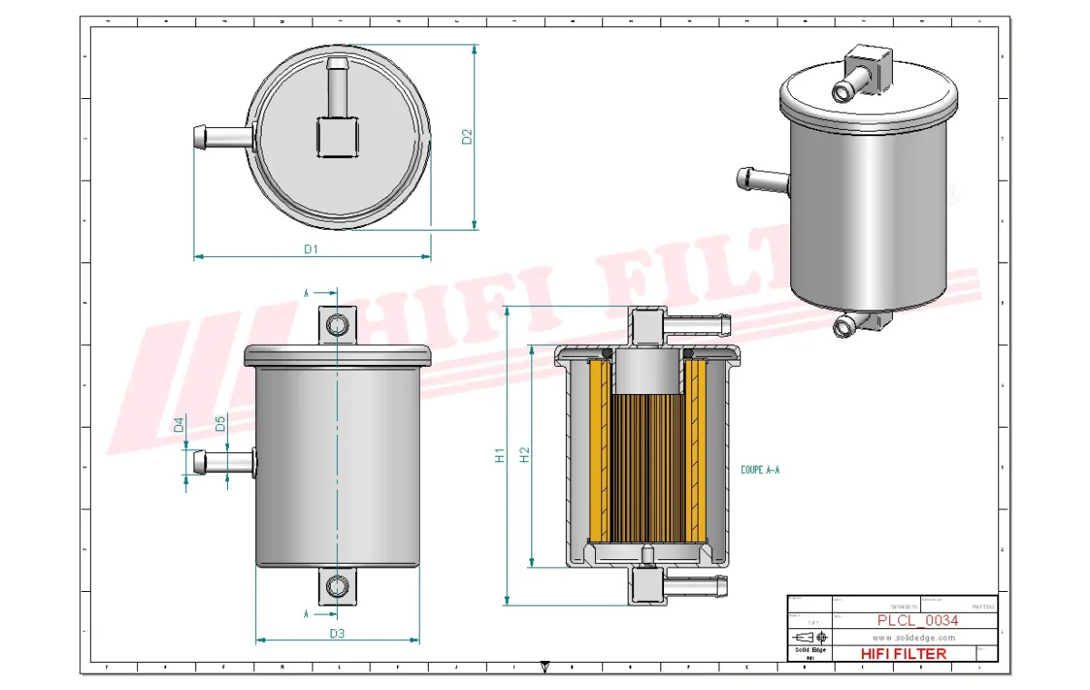 Rysunek techniczny Hifi Filter SN80008