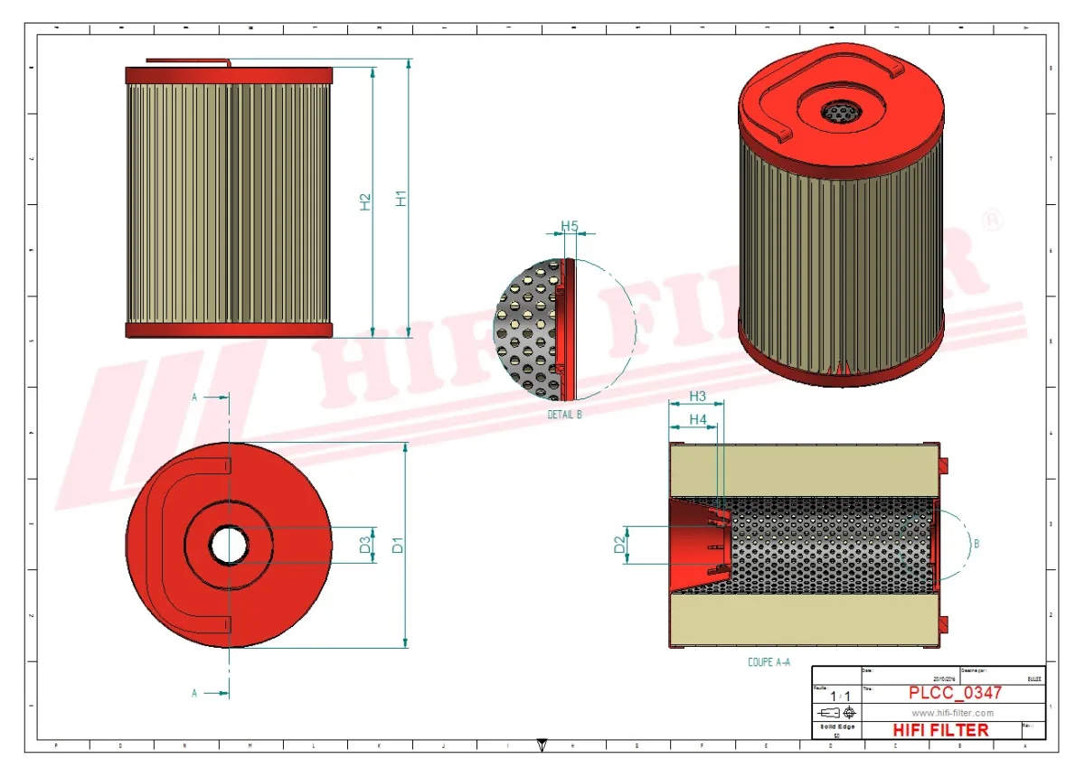 Rysunek techniczny Hifi Filter SN80064