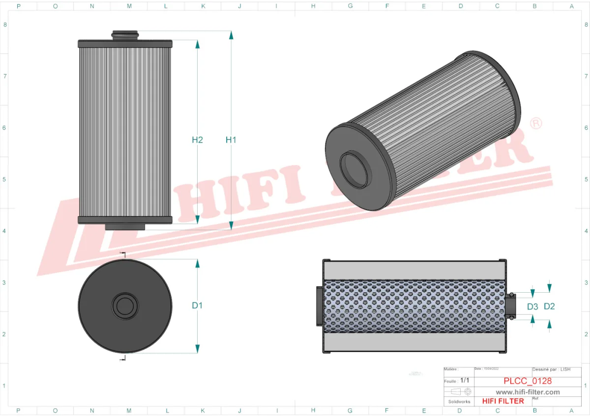 Rysunek techniczny Hifi Filter SN80073