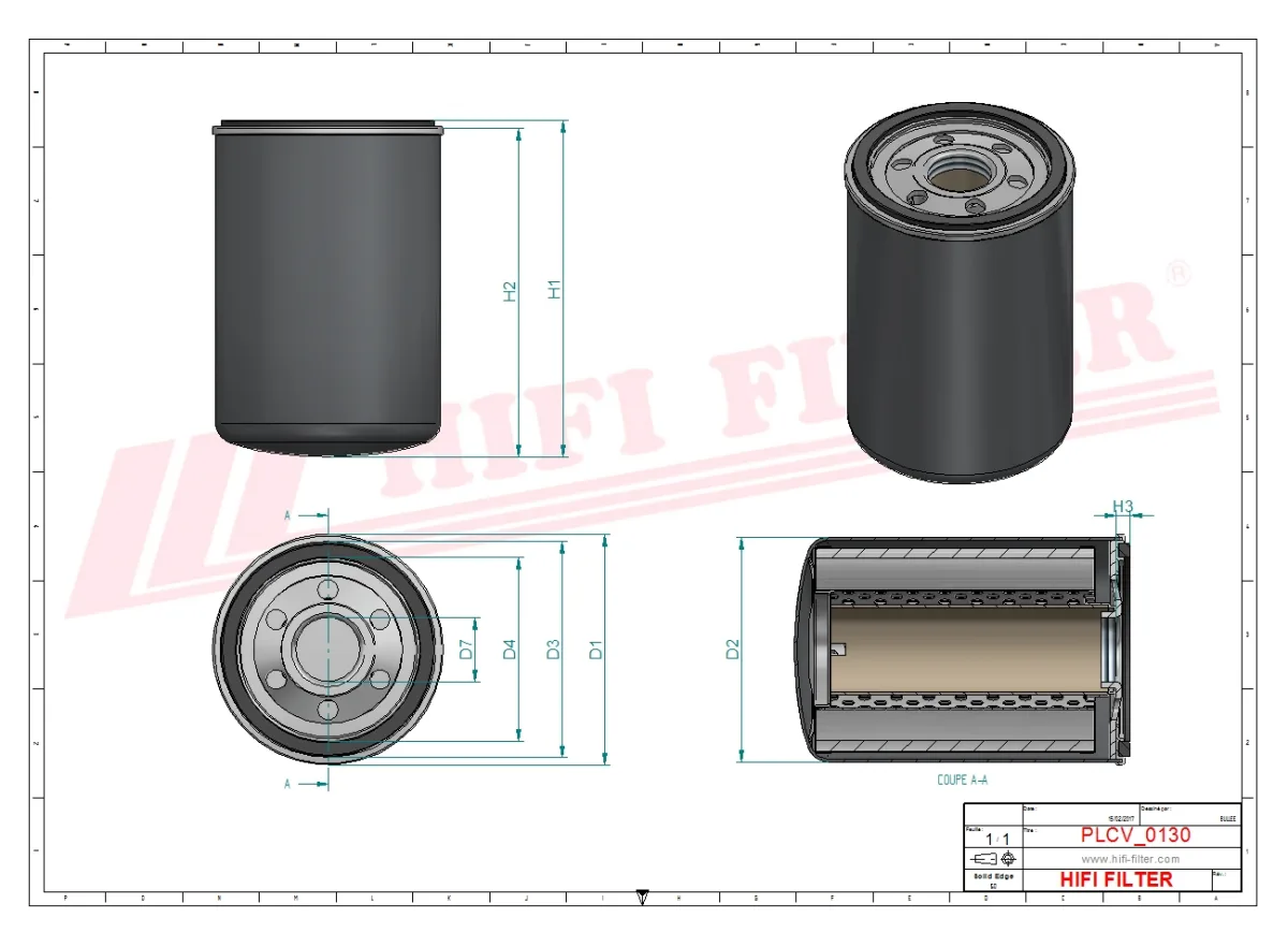 Rysunek techniczny Hifi Filter SN80548