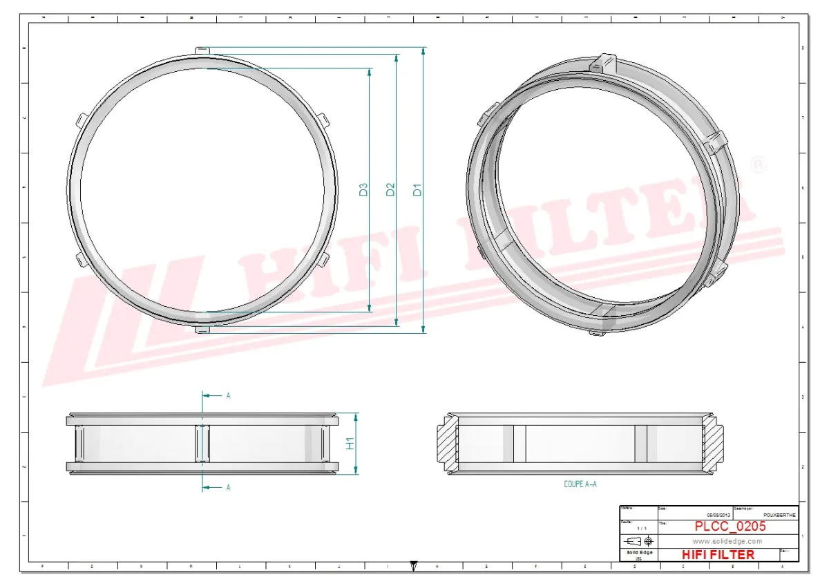 Rysunek techniczny Hifi Filter SN80605