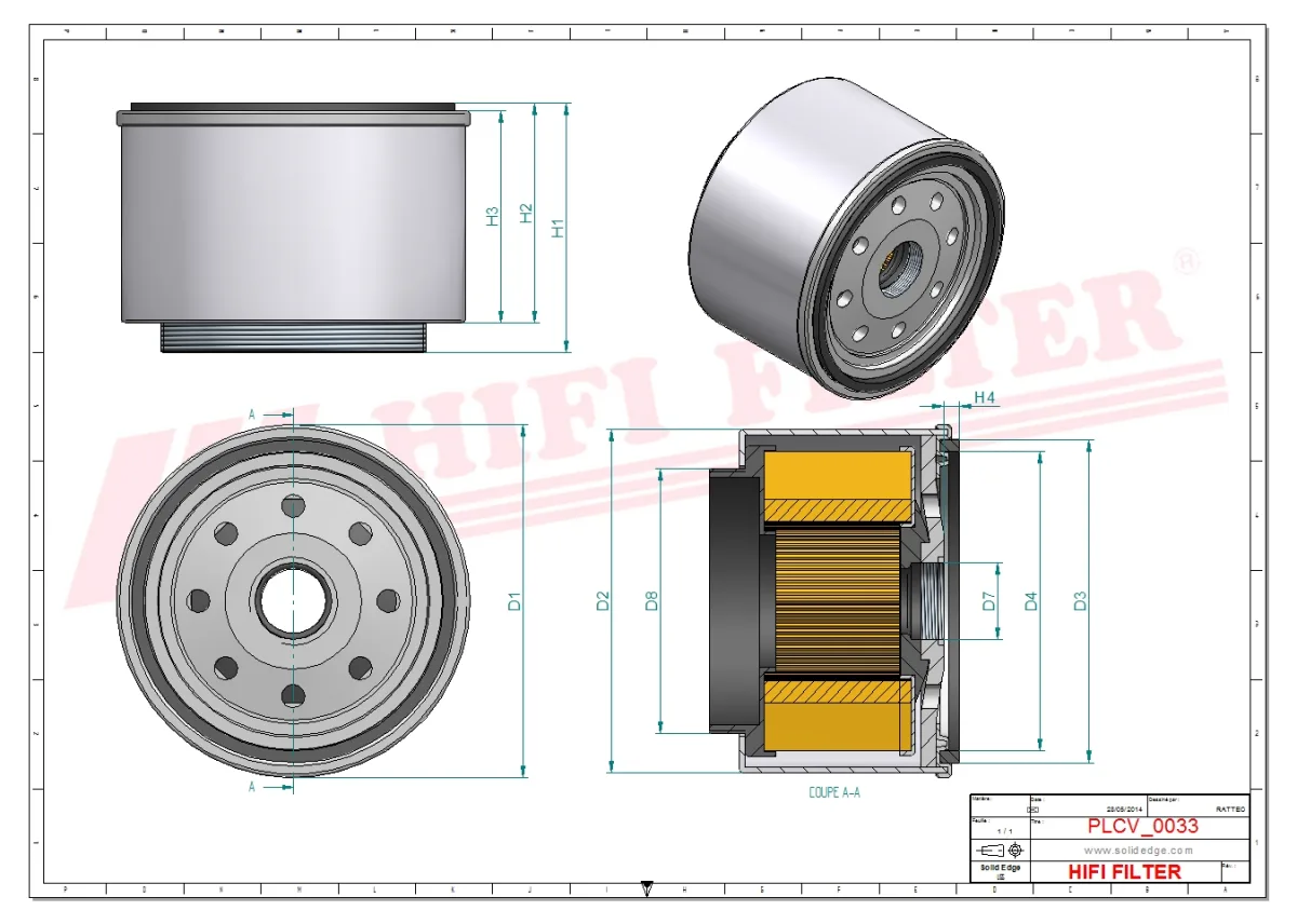 Rysunek techniczny Hifi Filter SN901210