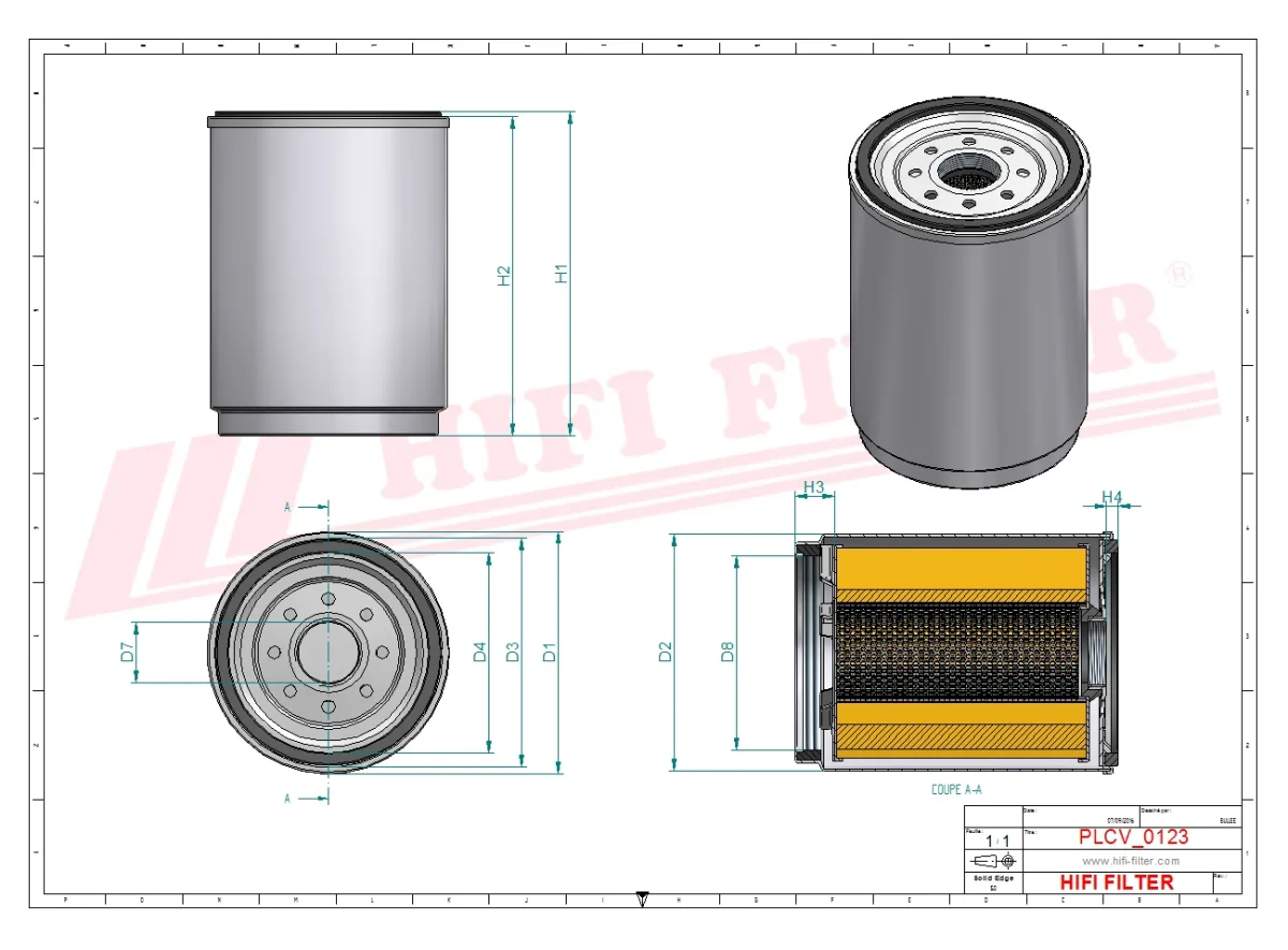 Rysunek techniczny Hifi Filter SN910430