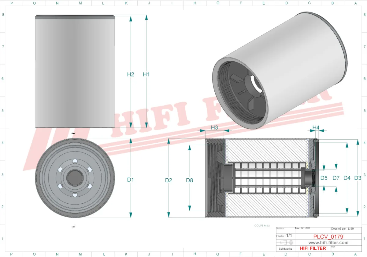 Rysunek techniczny Hifi Filter SN916710