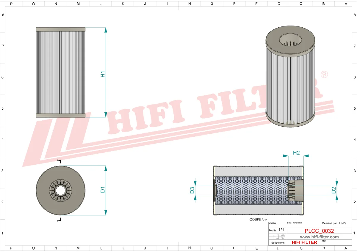 Rysunek techniczny Hifi Filter SN920202