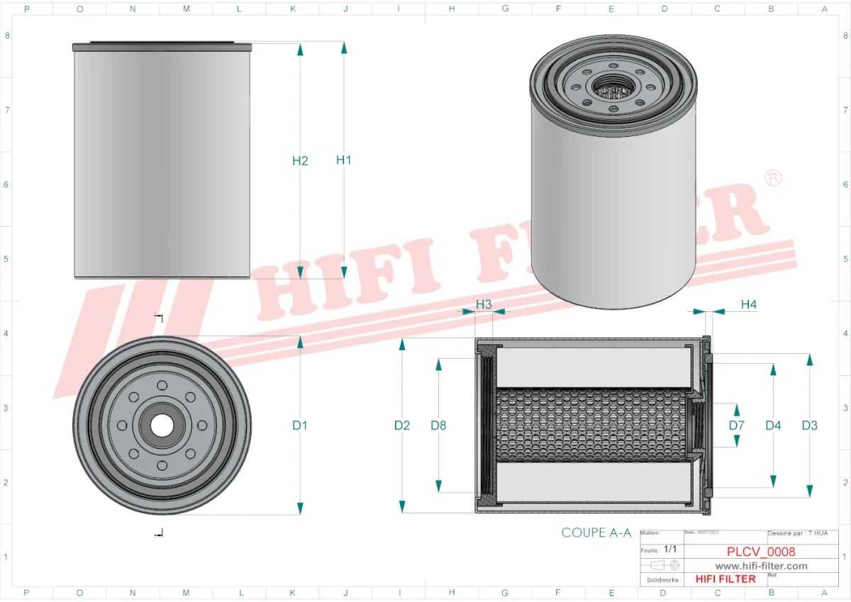 Rysunek techniczny Hifi Filter SN920902