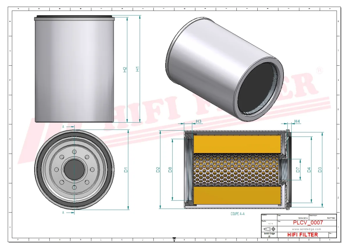 Rysunek techniczny Hifi Filter SN926010